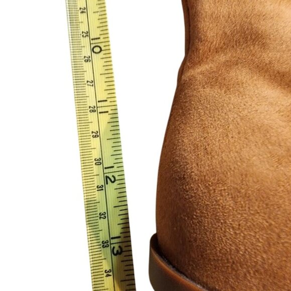 Suede Western Knee-High Boots Cognac Brown Women's 7.5 - Picture 12 of 15